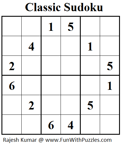 Classic Sudoku (Mini Sudoku Series #38)