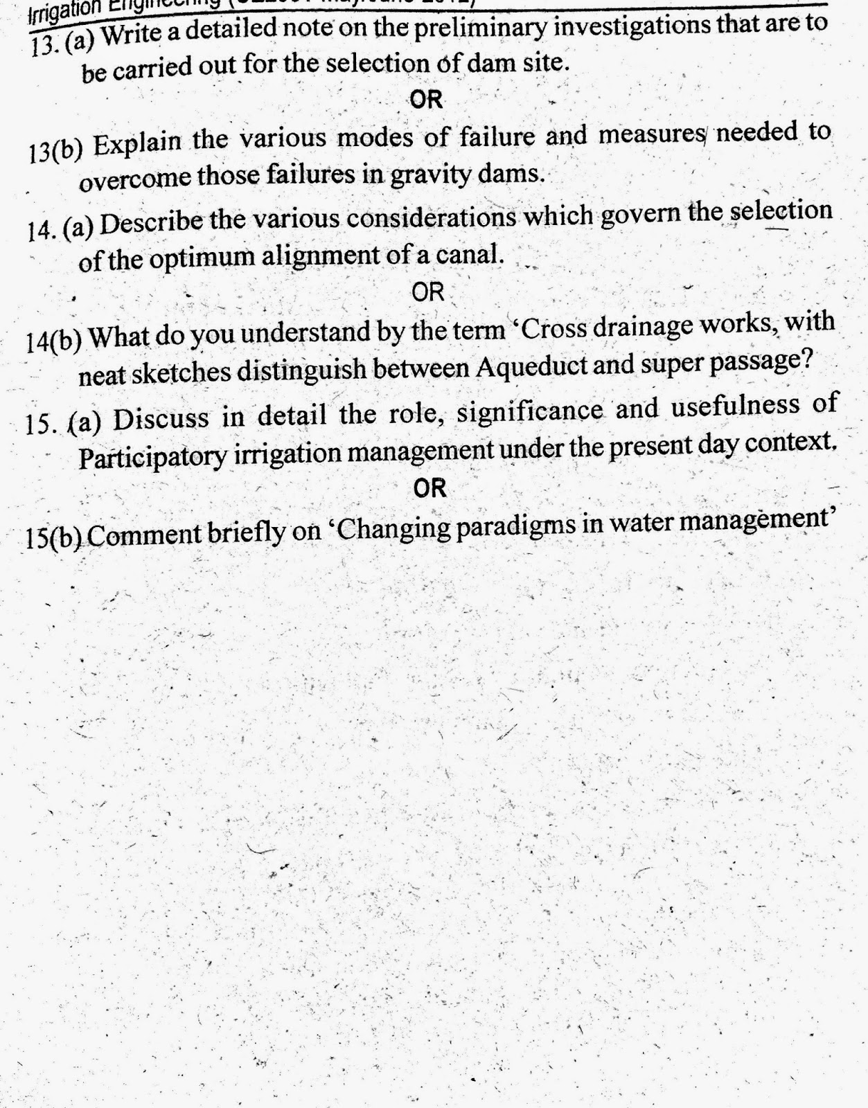 CE 2301 Irrigation Engineering Anna University B.E Civil Engineering