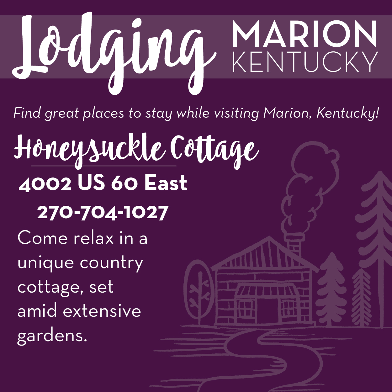 Discover Marion KY Honeysuckle Cottage