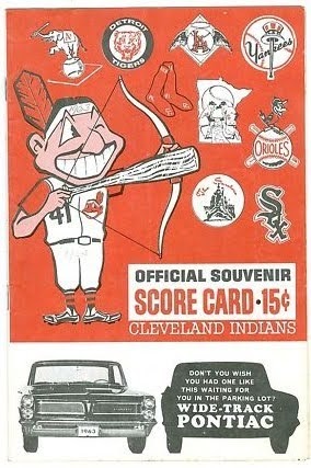 The Fleer Sticker Project: 1963 Cleveland Indians Scorecard - Chief Wahoo  and his Amazing Bat Arrow!