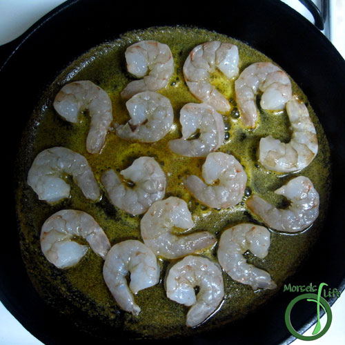 Morsels of Life - Cajun Shrimp Guacamole Step 3 - Cook shrimp in buttery Cajun seasoning.