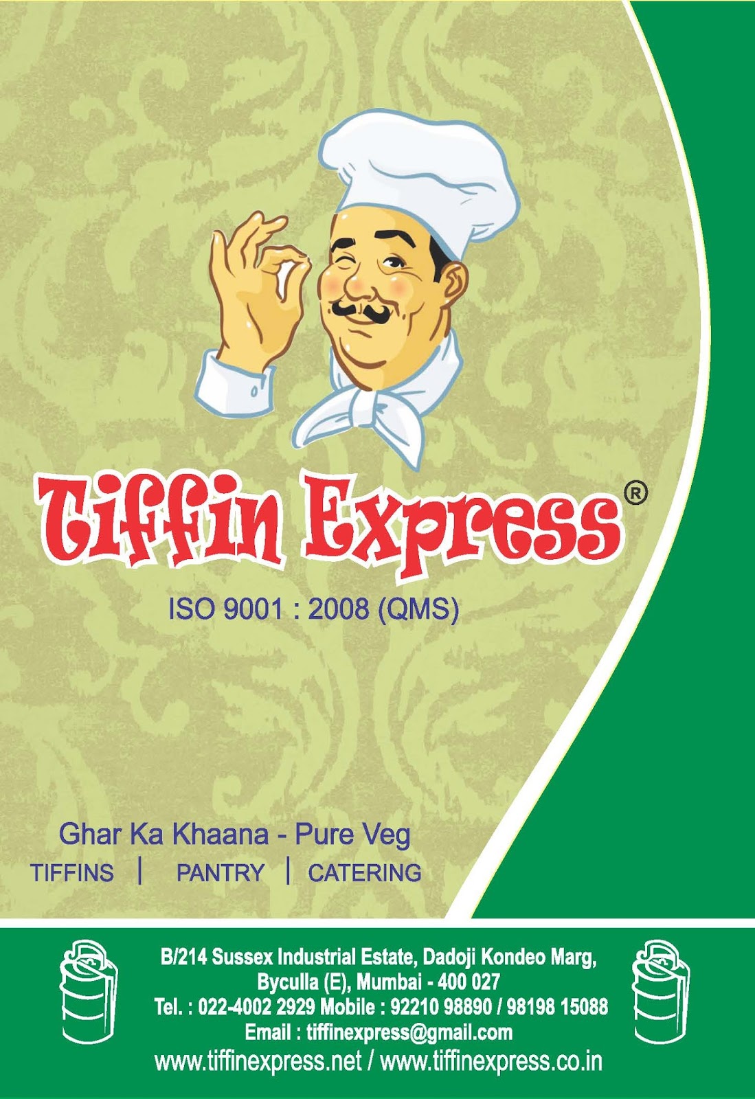 Tiffin service menu picture