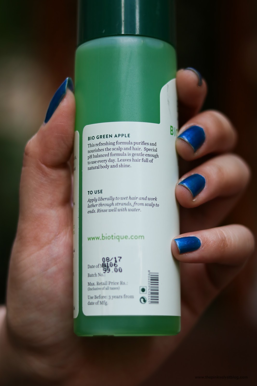 Politibetjent vej Umoderne Biotique Bio Green Apple Daily Purifying Shampoo Review - The Pink Velvet  Blog