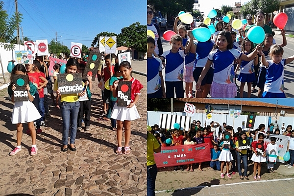 Caminhada marca inicio de projeto sobre conscientização no transito em Cocal - Imagem 1