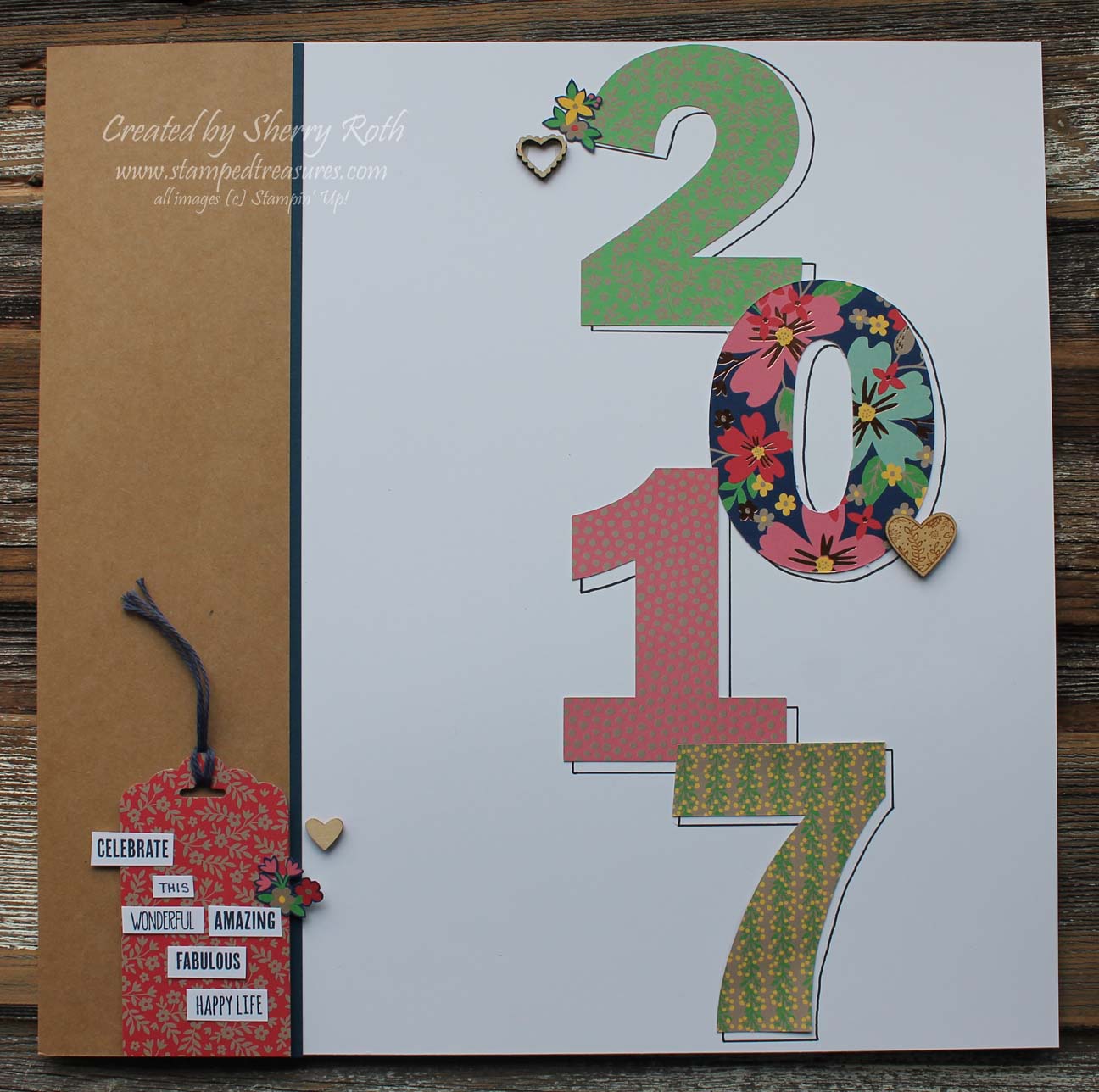 Sherry"s Stamped Treasures Scrapbook Album Title Page