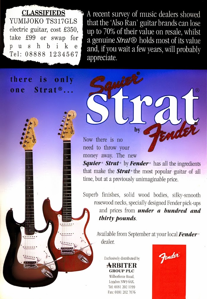 1995 ad for Chinese Squier Strat