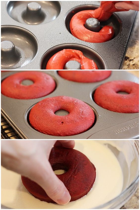 Baked Red Velvet Cake Doughnuts vegan recipe box
