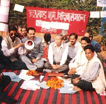 Rajen Todariya at dharna in Raajghat 1996 for the seperate Uttrakhand