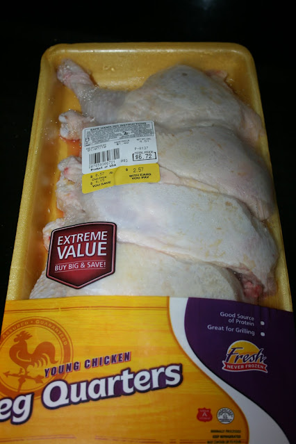 buying on sale chicken in bulk to put into the crockpot slow cooker to make shredded chicken
