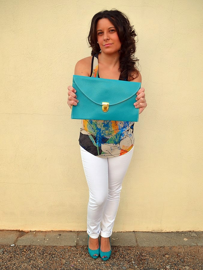 custo barcelona, turquesa, jeans blancos, moda, mi vestido azul, blogger, Castellón, fashion blogger, blog de moda, look 
