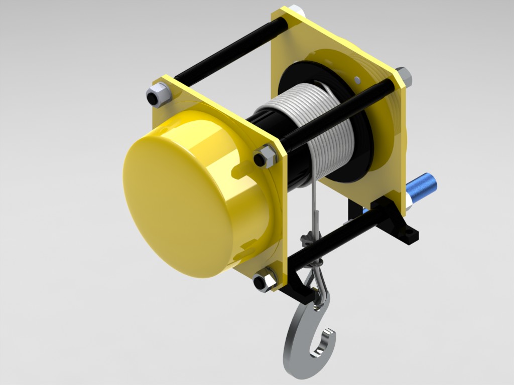 Hand winch, capacity 500 kg Download free 3D cad models 100112
