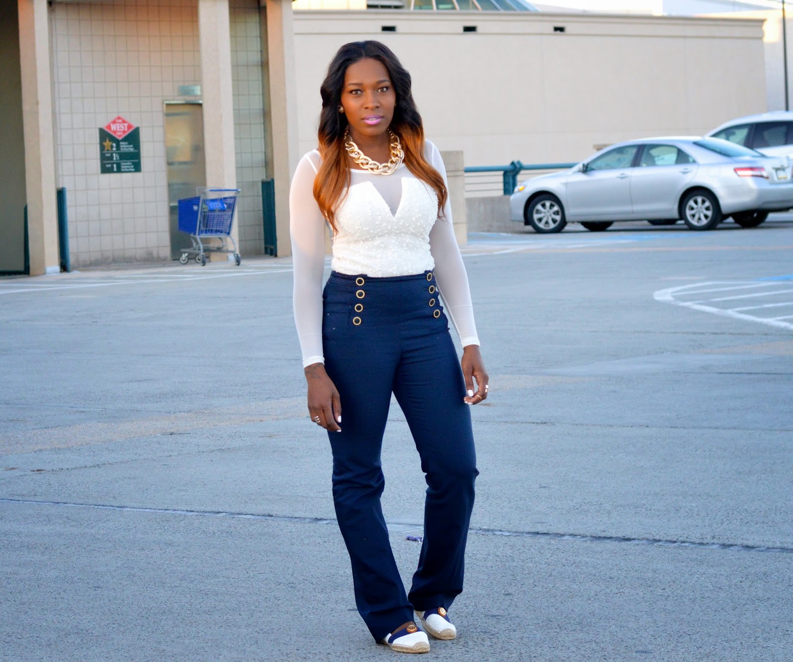 OOTD White Top + Blue Trousers | Fabulous Perks