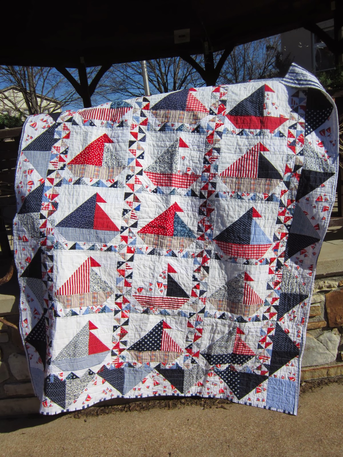 Missy's Homemaking Adventures Finished Sail Boat Quilt!