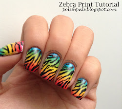 zebra rainbow nails tutorial polish before looked quick