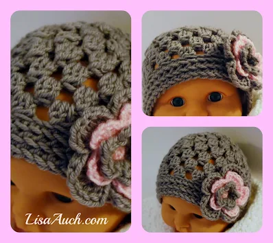 FREE crochet Pattern baby hat - crochet flower free pattern