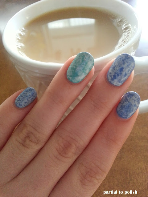 Saran Wrap Marble Nails