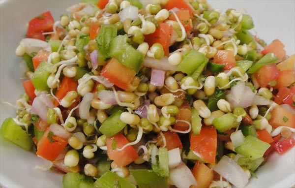 Sprouted Moong dal Salad Recipe