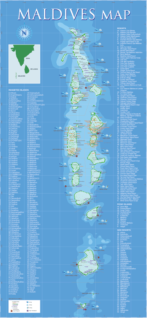 Map of Maldives 10 Most Beautiful Island Countries in the World