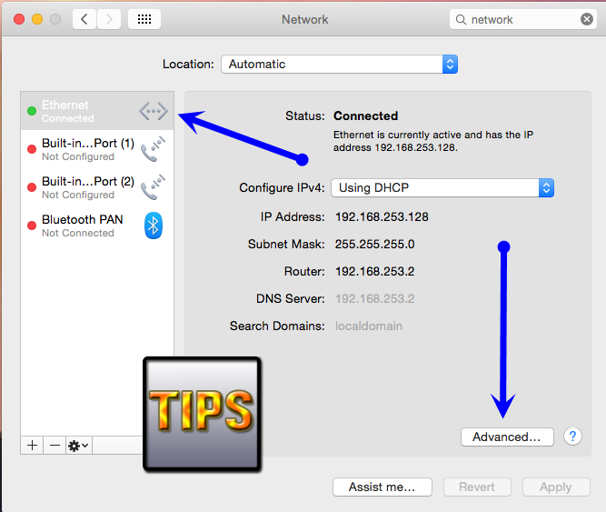 google dns servers mac os searce domain