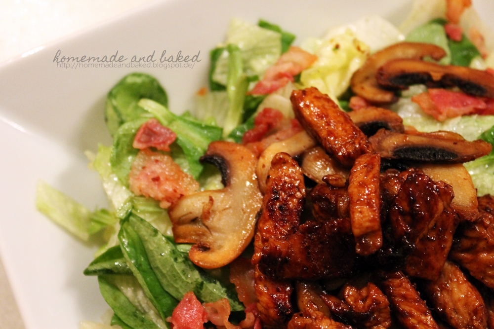 homemade and baked Food-Blog: Salat mit Champignons, Bacon und ...