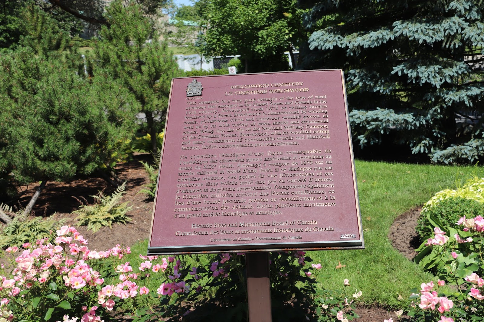 Memorials in Ottawa Beechwood Cemetery Plaque
