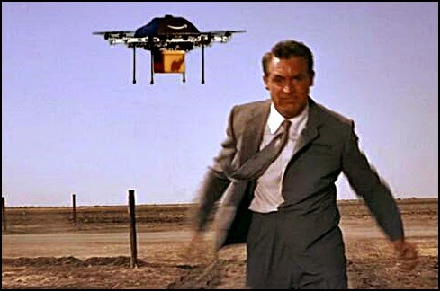 Drone chasing Cary Grant in North by Northwest still