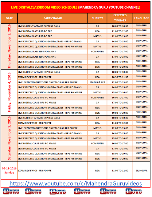 LIVE | #DIGITALCLASSROOM | SCHEDULE 