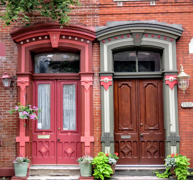 Colorful doors in the Mexican War Streets neighborhood of Pittsburgh