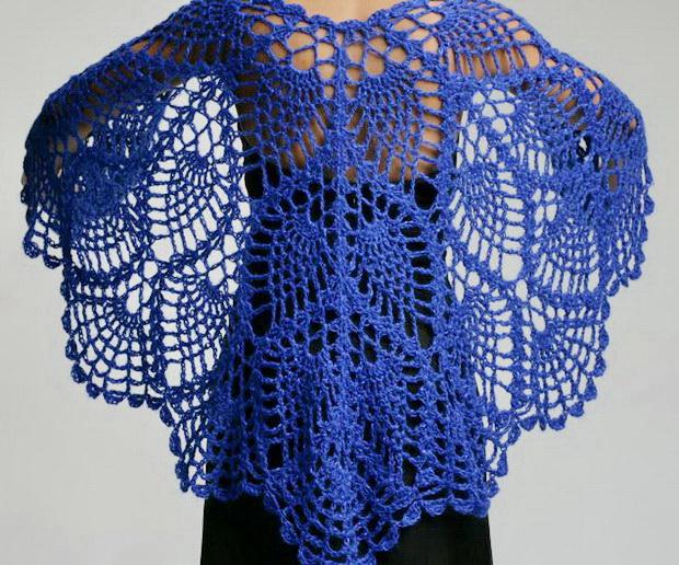 crochet lace cape - pineapple lace