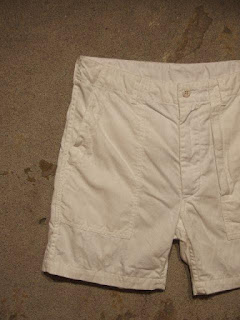 Engineered Garments "Fatigue Short in White 20's Cotton Twill"