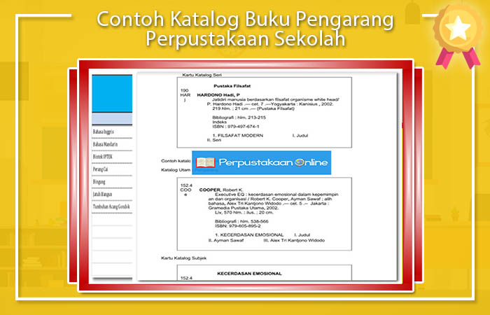 Contoh Katalog Buku Pengarang Perpustakaan Sekolah Contoh Katalog Perpustakaan Sekolah