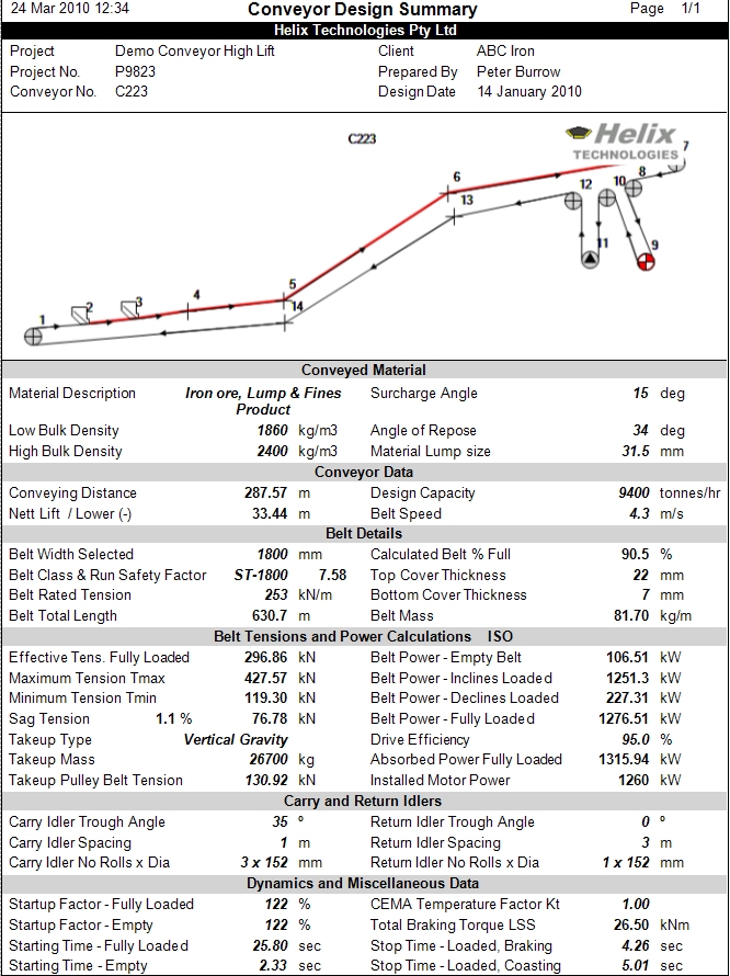 Helix Delta T Belt Conveyor Design Program Helix Delta T Belt Conveyor Design Program