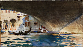 Sargent's impression of a gondola passing beneath the Rialto