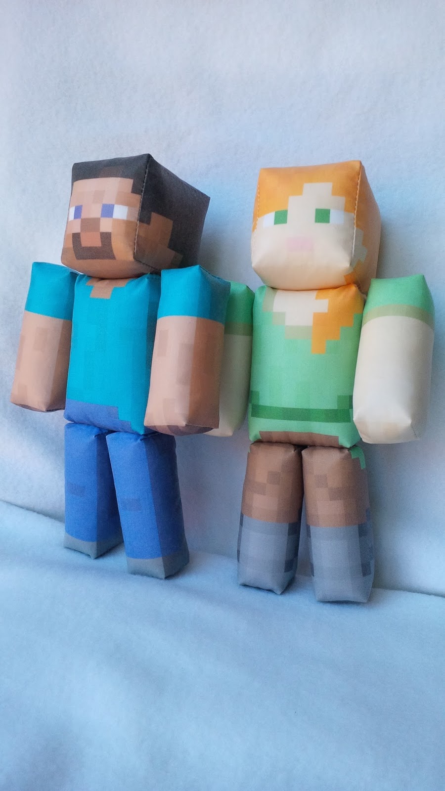 CraftingNerdy: Minecraft inspired Steve and Alex plush toys