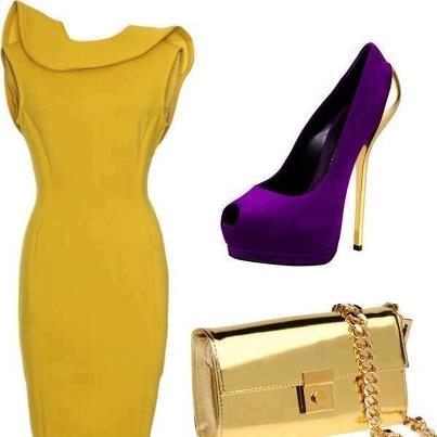 FUN AND FASHION HUB: Yellow dress with high heel shoes