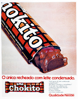 propaganda chocolate Chokito da Nestle - 1974.  os anos 70; propaganda na década de 70; Brazil in the 70s, história anos 70; Oswaldo Hernandez;