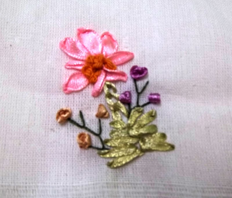 Flower Ribbon Embroidery ~ Nimble Fingers Zone