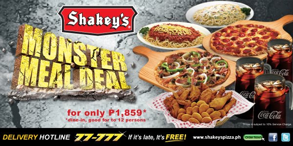 SHAKEY'S MONSTER DRAW: A MEAL FOR 12 WINS FOR 12