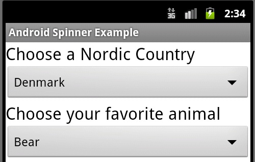 Android spinner from ArrayAdapter string array and from xml resource