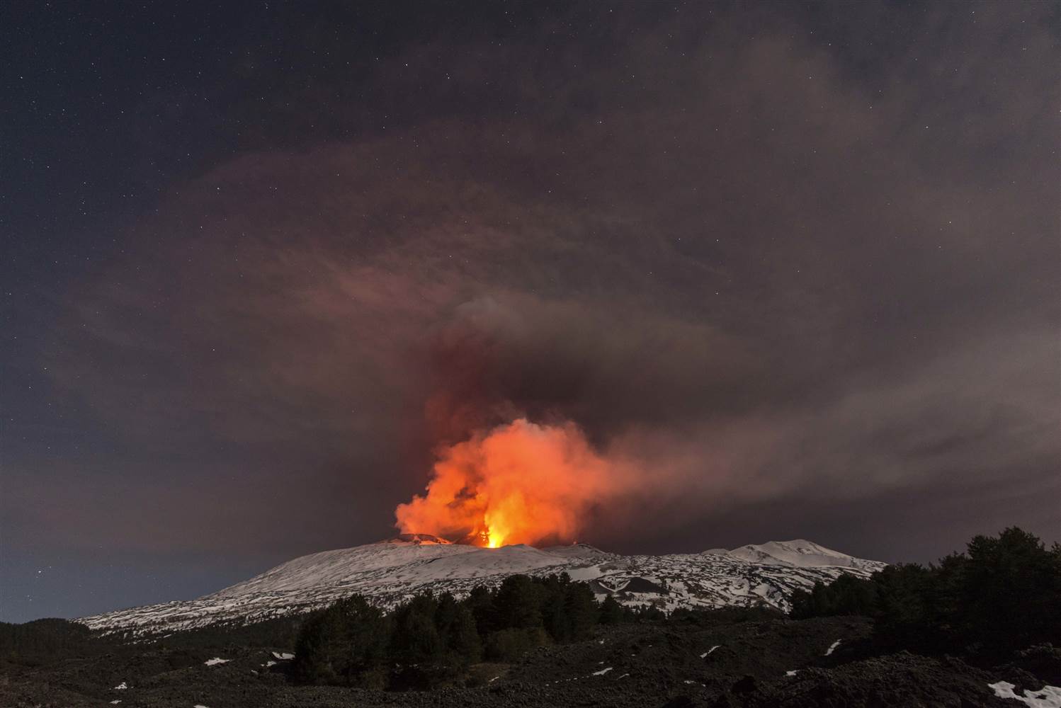 TBW Mount Etna, one of the world's most active volcanoes causes panic