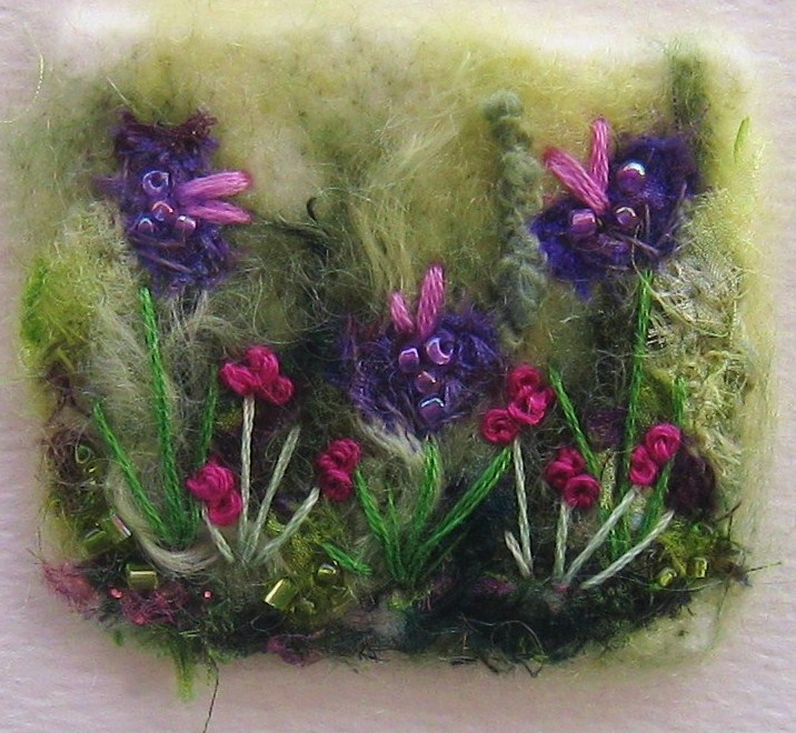 Tilly Tea Dance Tiny needlefelted collage cards