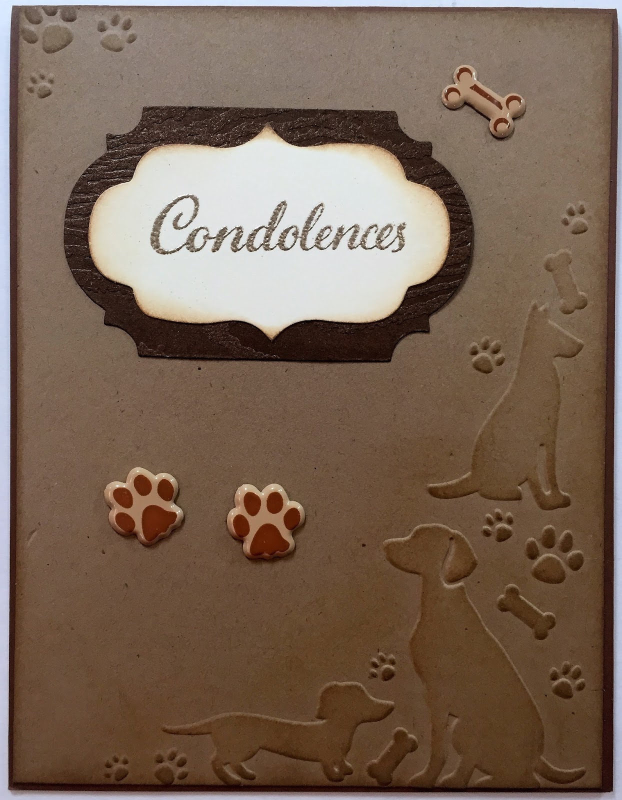 Golden Goddess Designs Pet Condolences another embossing folder card
