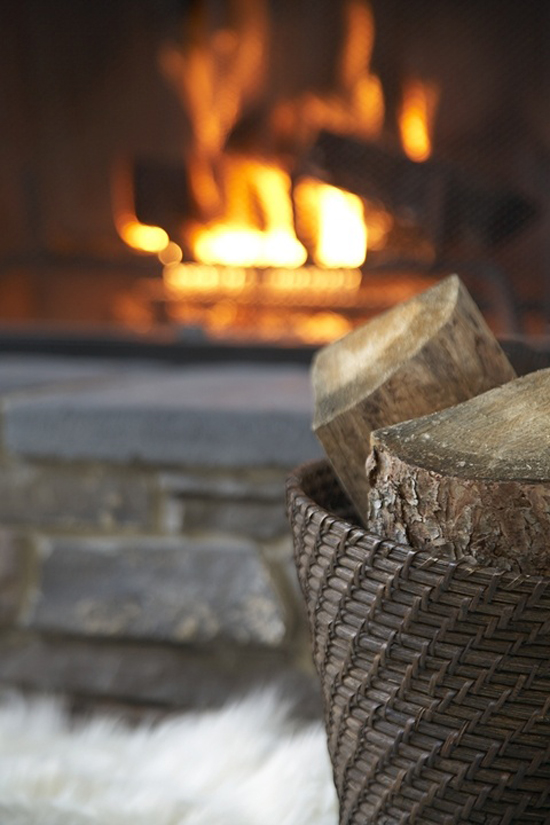The warmth of the crackling fire 