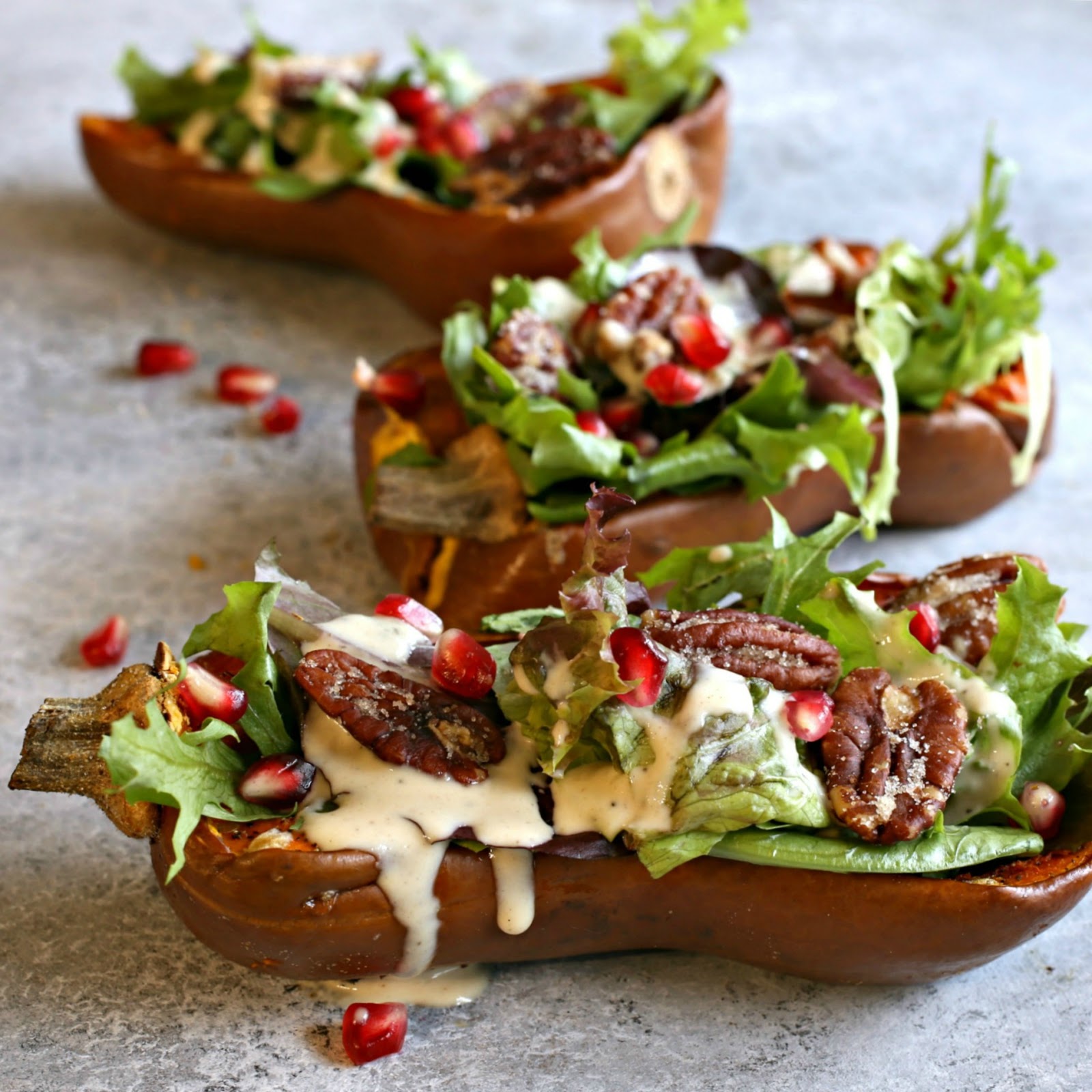 Hungry Couple Roasted Honeynut Squash Salad with Candied Pecans