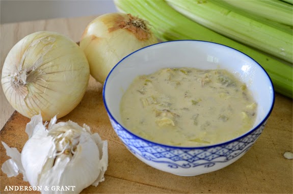 Cream of Celery Soup in bowl