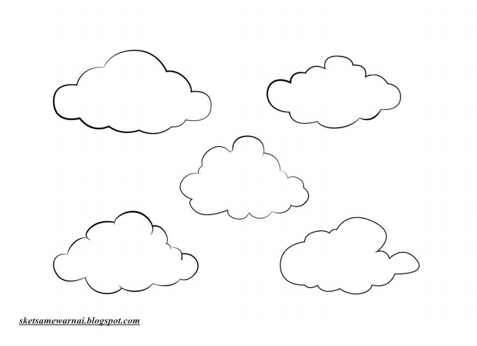 Sketsa Mewarnai Gambar Awan Sketsa Mewarnai