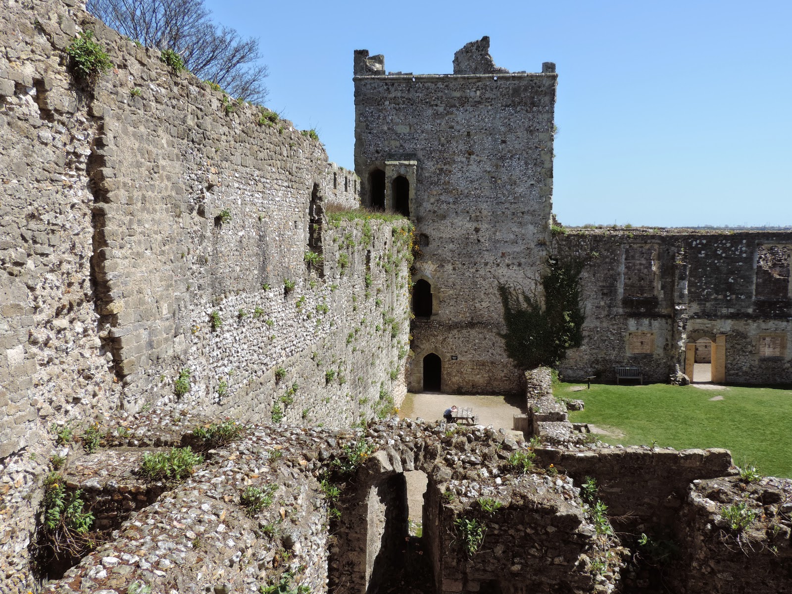 ruined roman and medieval castle 