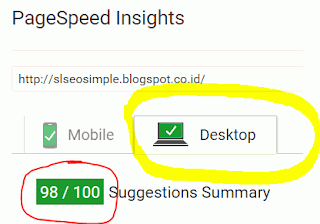 Kecepatan loading saat dibuka melalui Desktop Kecepatan loading saat dibuka melalui Desktop
