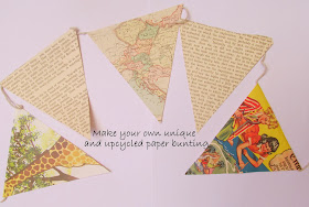 Paper ephemera bunting by Pink Flamingo Handcrafting
