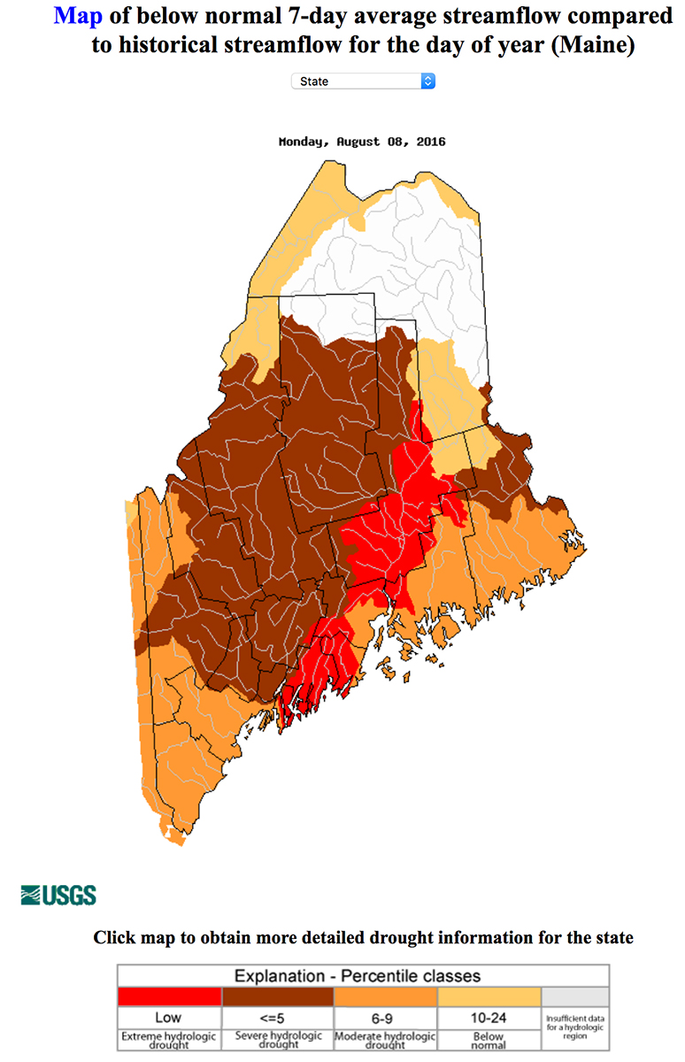 MaineNatureDiary Drought Map for Maine
